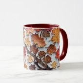 Modèle floral avec feuilles tombés 5 - Mug de café (Devant droit)