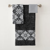 Modèle floral blanc blanc noir moderne (En situation)