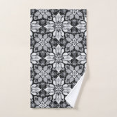 Modèle floral blanc blanc noir moderne (Serviette à main)