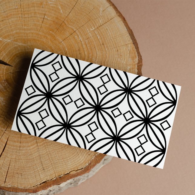 Modèle floral blanc noir géométrique (Geometric Black White Floral Pattern)