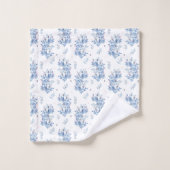 Modèle floral bleu (Gant de toilette)