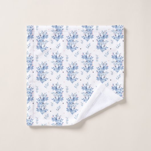 Modèle floral bleu (Gant de toilette)