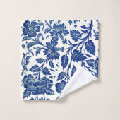 Modèle floral bleu (Gant de toilette)