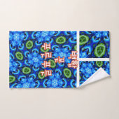 Modèle Floral bleu Abstrait (Serviette à main)