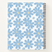 Modèle floral bleu - Carnet spiral personnalisé (Dos)