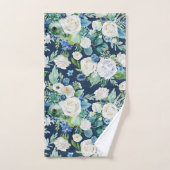Modèle floral bleu et blanc romantique (Serviette à main)