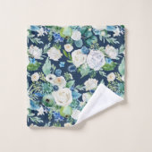 Modèle floral bleu et blanc romantique (Gant de toilette)