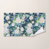 Modèle floral bleu et blanc romantique (Serviette à main)