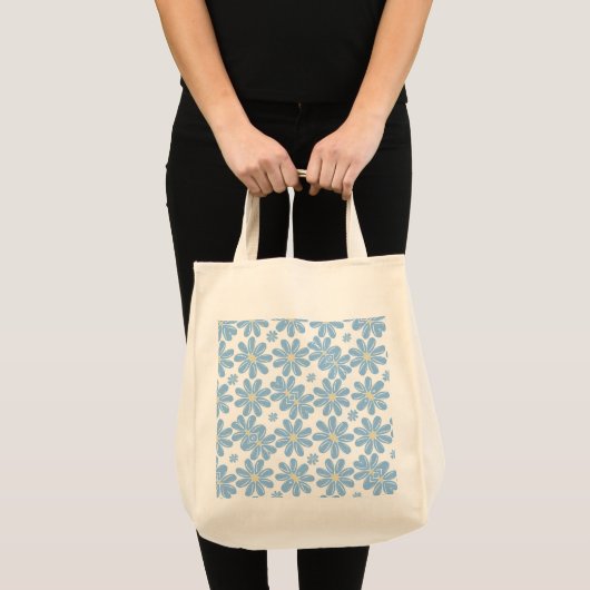 Modèle floral bleu - Sac fourre-tout (Devant (produit))