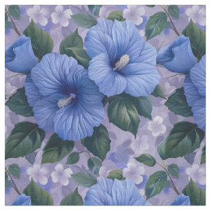 Modèle floral bleu sur tissu lavande