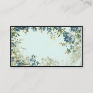 Modèle floral bleu victorien de carte de visite