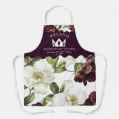 Modèle Floral Bourgogne - Tablier personnalisé (Recto)