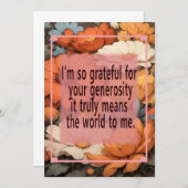 Modèle floral carte de remerciements avec message (Devant / Derrière)