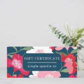 Modèle floral coloré Pink Blue certificat cadeau (Debout devant)