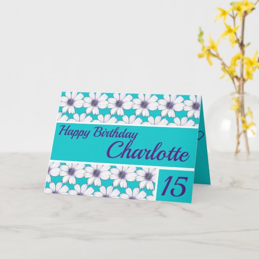 Modèle floral conception Turquoise Anniversaire (Fleur jaune)