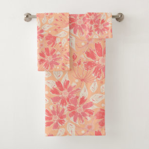 Modèle floral dans les teintes pêche à la mode
