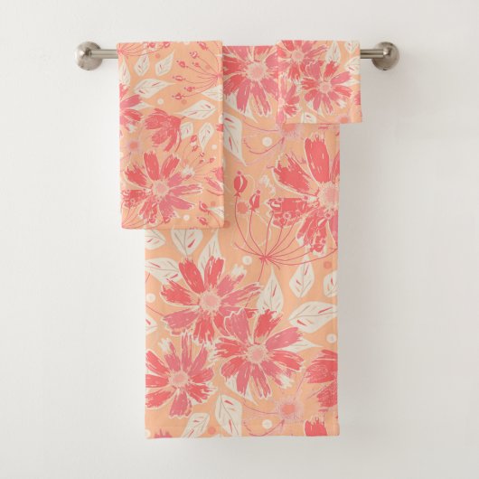 Modèle floral dans les teintes pêche à la mode (En situation)