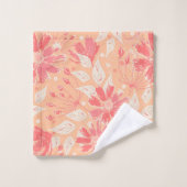 Modèle floral dans les teintes pêche à la mode (Gant de toilette)