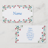 Modèle floral de carte d'affaires ou de profil (Devant / Derrière)