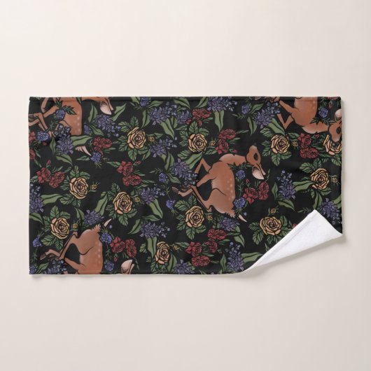 Modèle floral de cerfs (Serviette à main)