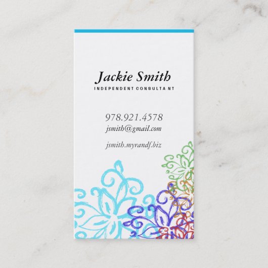 Modèle floral de conception de carte de visite (Devant)