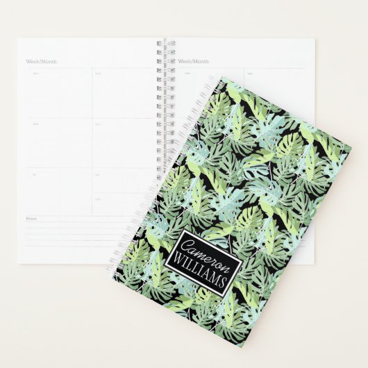 Modèle floral de la jungle | Ajouter Votre Nom (Devant avec enveloppe)