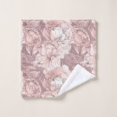 Modèle floral de nom personnalisé (Gant de toilette)