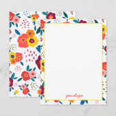 Modèle floral de pavot dans le corail Personnalisé (Devant / Derrière)