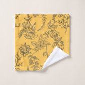 Modèle floral de pays français jaune (Gant de toilette)