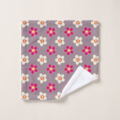 Modèle floral de pourpre et de fleurs blanches sur (Gant de toilette)