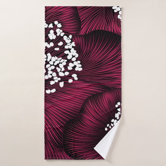 Modèle floral dessiné à la main avec fleurs de cam (Serviette de bain)