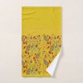Modèle floral Elégance dorée avec fleurs modérées (Serviette à main)