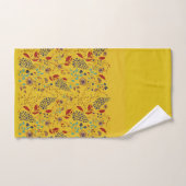 Modèle floral Elégance dorée avec fleurs modérées (Serviette à main)