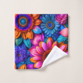 Modèle floral en style boho (Gant de toilette)