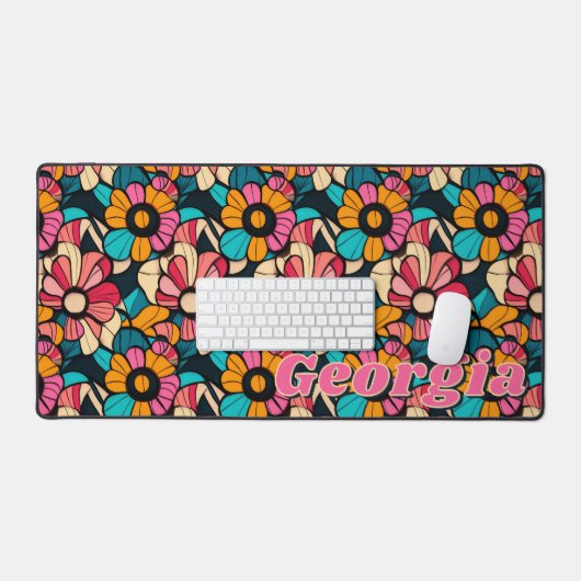 Modèle floral Fantastique Rétro Personnalisé (Clavier et souris)