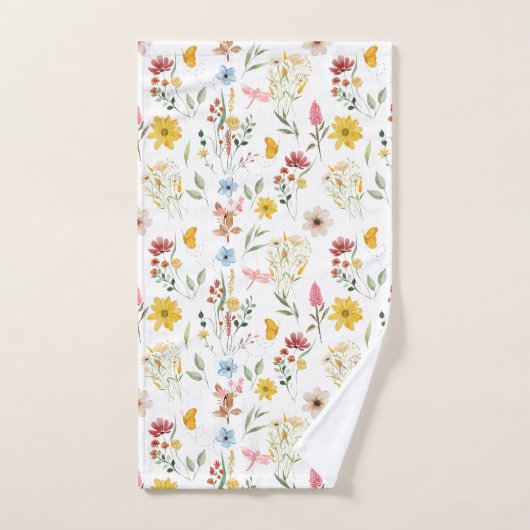 Modèle floral fleur sauvage (Serviette à main)
