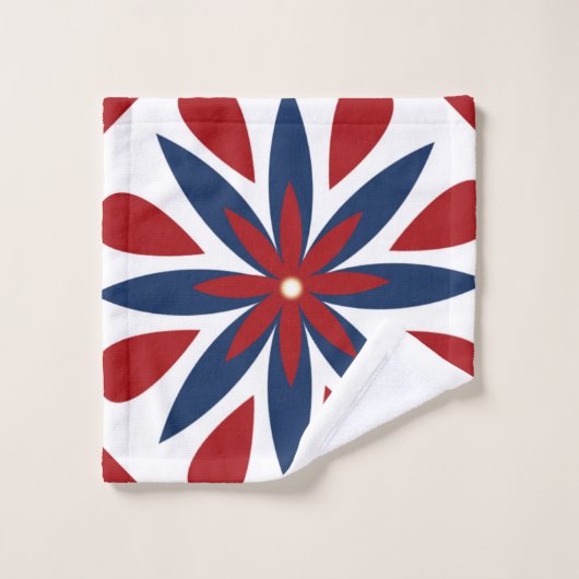 Modèle floral géométrique coloré (Gant de toilette)