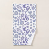 Modèle floral gris et lavande (Serviette à main)