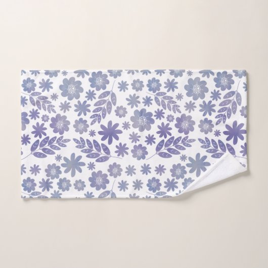 Modèle floral gris et lavande (Serviette à main)