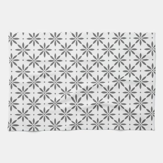 Modèle floral gris serviette (Horizontal)