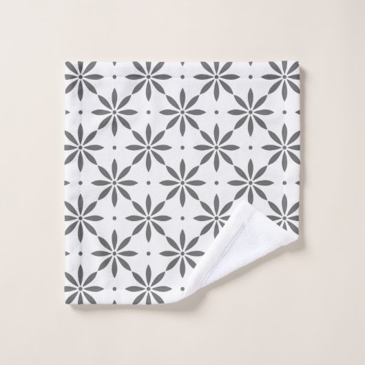 Modèle floral gris serviette (Gant de toilette)