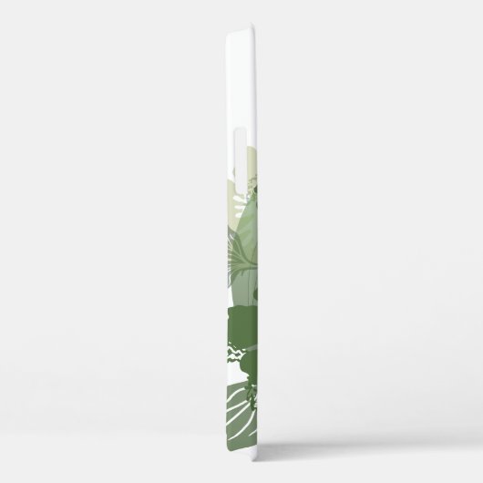 Modèle Floral hawaïen en vert Coque monogrammé - (Verso / Droite)
