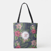 Modèle floral Hibiscus Monogramme Sac fourre-tout (Dos)