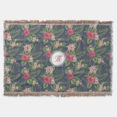 Modèle floral Hibiscus Monogramme T couverture (Devant)