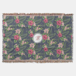 Modèle floral Hibiscus Monogramme T couverture