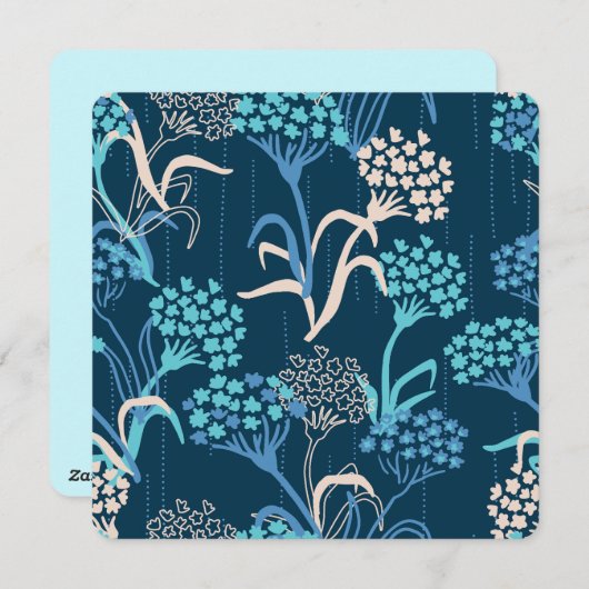 Modèle Floral Hydrangea stylisé - Bleu élégant (Devant / Derrière)