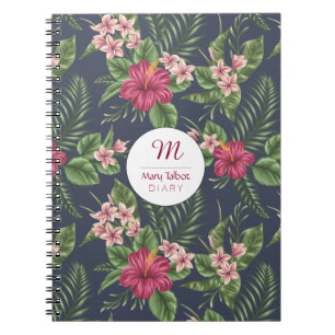 Modèle floral Ibiscus personnalisé S Carnet