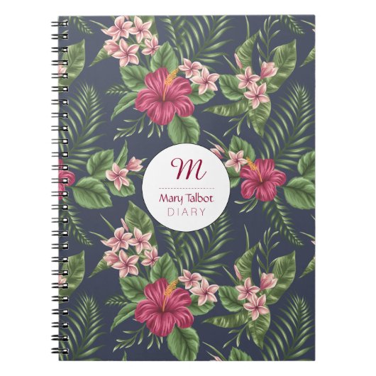 Modèle floral Ibiscus personnalisé S Carnet (Devant)