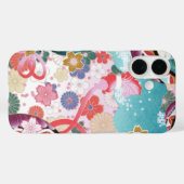 Modèle floral japonais iPhone 16 Coque (Verso (horizontal))