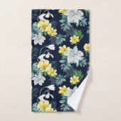 Modèle floral jaune et gris (Serviette à main)